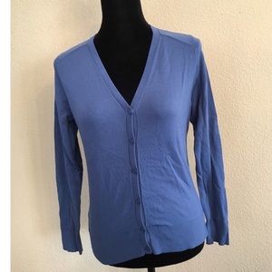 Blue cardigan v neck petite medium